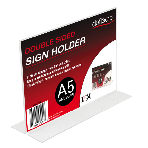Double Sided T-Shape Sign Holder – A5 Landscape