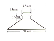 Suction cup 50mm PVC with metal hook