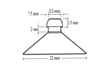 Suction cup 22mm PVC
