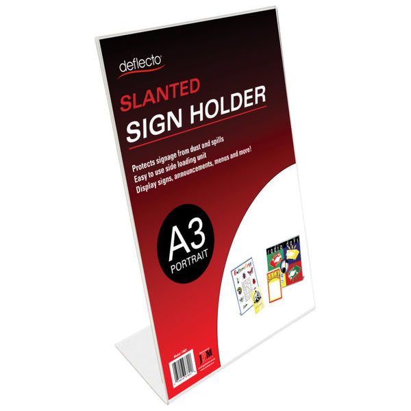 Slanted Sign Holder Counter A3 portrait