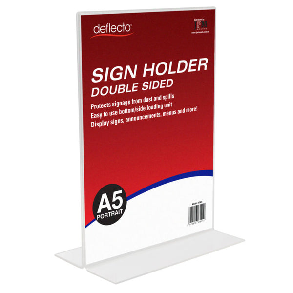 Double Sided T-Shape Sign Holder – A5 Portrait